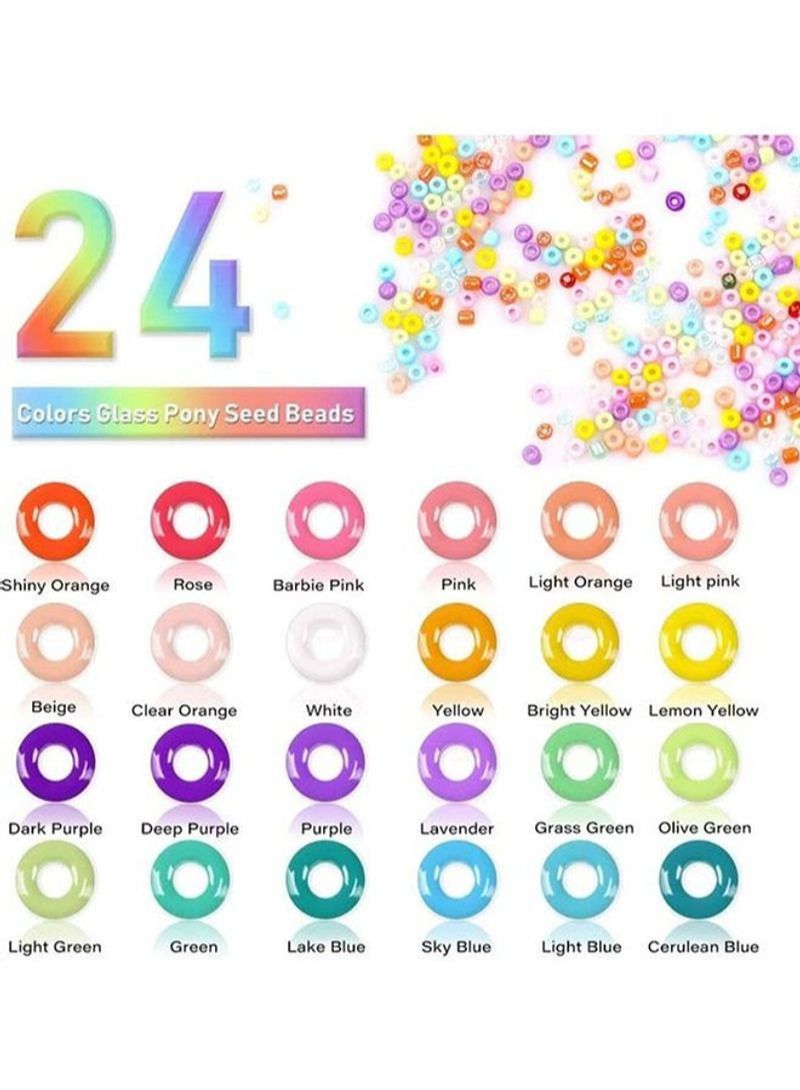 NIBEMINENT 24 Colors Small Pony Beads With Alphabet Letter In Box For Jewelry Making Bracelet  - Image 2