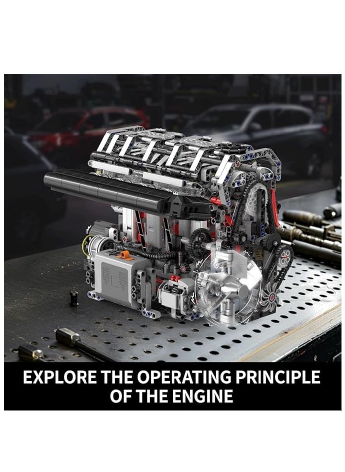 mould king 10087 L4 Gasoline Engine Building Blocks Kit, Mini Engine That Work - DIY STEM Project for Boys & Girls, Teens, & Hobby Kit for Adults  - Image 2