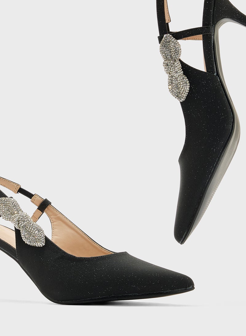 Ella Limited Edition Diamante Sling Back Pump  - Image 4