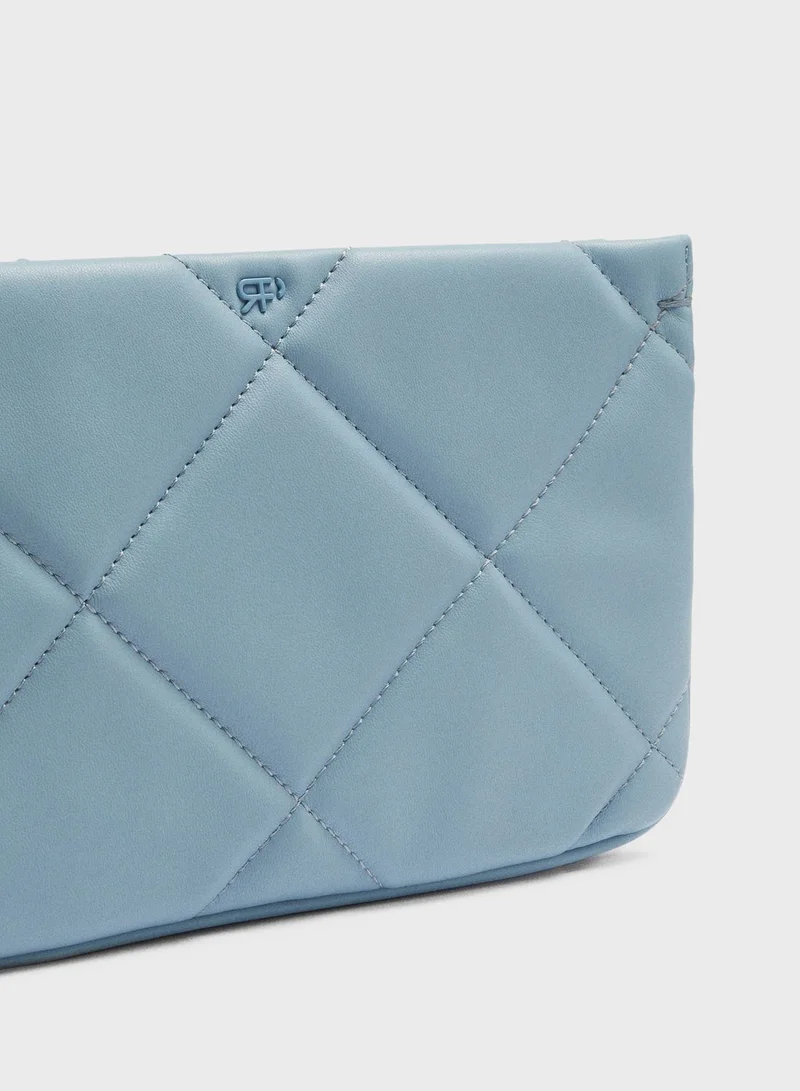PARFOIS Quilted Top Zip Crossbody Bag