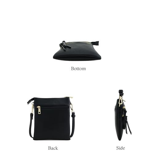 Isabelle Functional Multi Pocket Crossbody Bag (Black) - Image 3