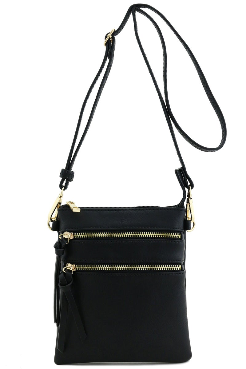 Isabelle Functional Multi Pocket Crossbody Bag (Black) - Image 2