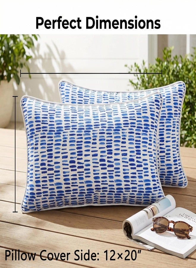 JMGBird Outdoor Patio Pillows 12x20 Inch - Pack of 4 Waterproof Fade-Resistant Throw Pillows with Inserts for Patio Furniture - Image 3