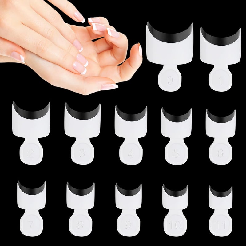 MWOOT 120 Pieces French Short Acrylic False Nails TipsHalf Cover Square Fake Nails Extension SetsNail Design for Woman Girls Finger Manicure Salon Home Nails Art DIY 12 SizesWhite Clear