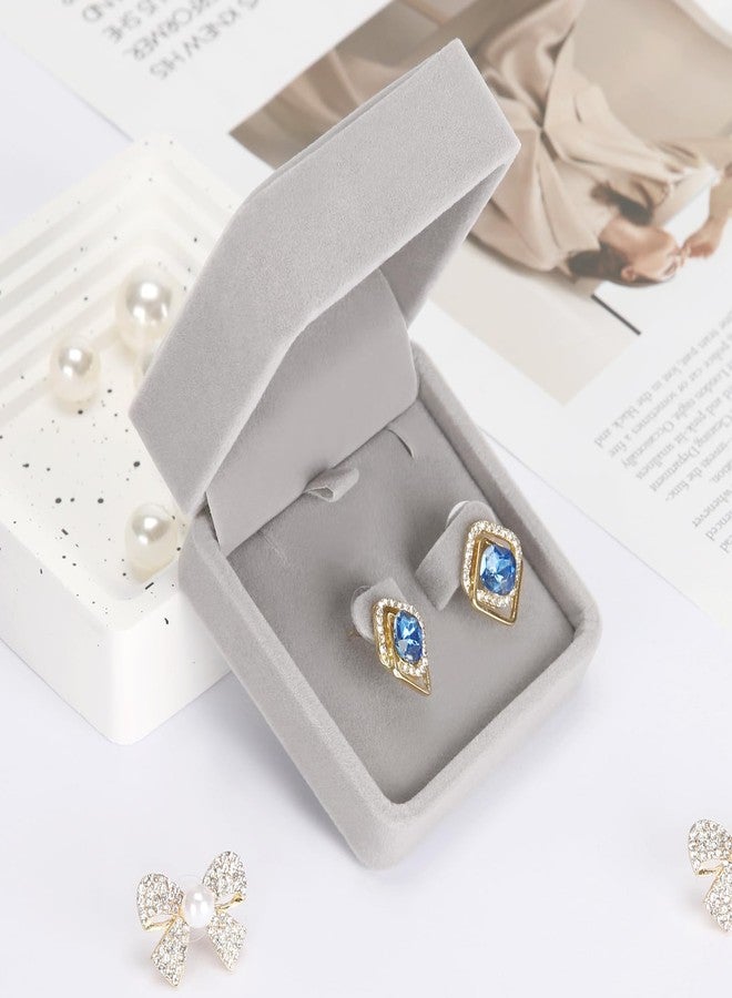 KUKUVR 6 Pieces Classic Velvet Jewelry Earring Gift Box for Stud Earring Necklace Pendant, Jewellry Earring Storage Display Case for Wedding Engagement Birthday Anniversary - Image 3