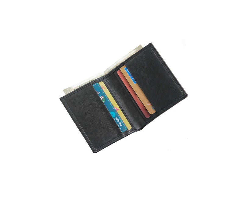 Husk N Hoof RFID Protected Leather Credit Card Holder Wallet for Man Women | Card Holder for Men Woman | Black - Image 1