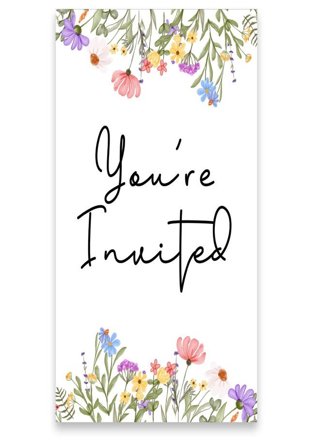 Soiceu Wildflower Birthday Party Invitations with Envelopes Set of 20 Spring Summer Wildflower Birthday Party Invites Fill in Blank - Image 4