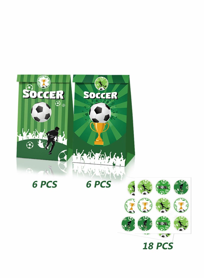 Excefore Paper Party Gift Bags 12 Pcs Soccer Party Candy Bags, Collection Paper Bags for Boys Kids Party Favor Supplies Decorations Theme Birthday Party Baby Party supplies Gift Bag Food Bags - Image 5
