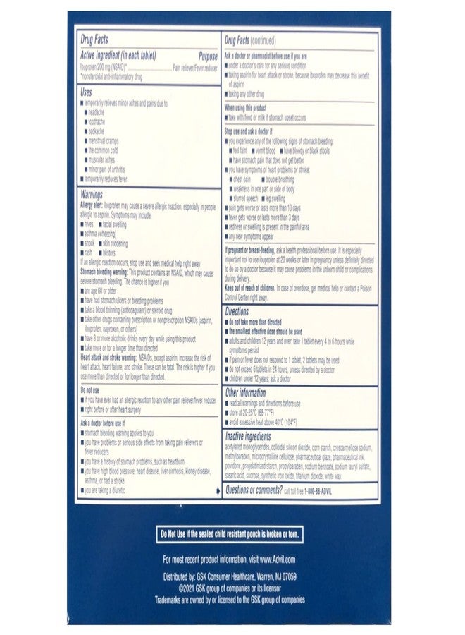 Advil Pain Reliever/Fever Reducer Coated Tablet Refill - Image 5