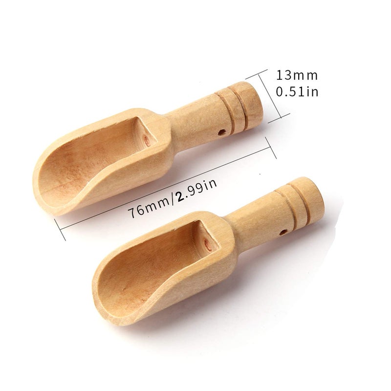Calary Arroyner 30 PCS Mini Wooden Spoon Mini Bamboo Spoons Small Bath Salt Spoon Small Spice Spoons for Sugar Scrubs, Spices, Bath Salts, Cooking - Image 2