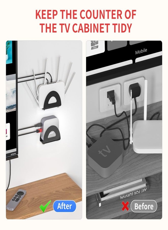 Liboer Adjustable TV Box Wall Mount Metal Wall Mount for A-pple TV, Router and Other Media Players - Image 2