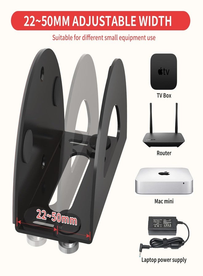Liboer Adjustable TV Box Wall Mount Metal Wall Mount for A-pple TV, Router and Other Media Players - Image 3