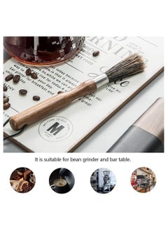 NIBEMINENT Coffee Grinder Cleaning Brush Espresso Machine Natural Walnut Handle with Lanyard Tool for Home Kitchen  - Image 4