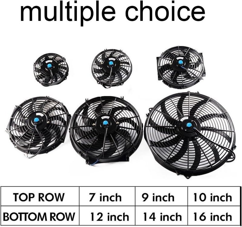 Jtron 10-Inch Universal Electric Radiator Cooling Fan - Slim Push Pull Engine Blade Fan 12V 80W Mount Kit - Image 5