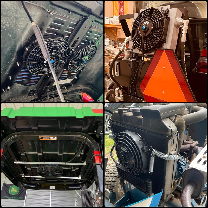 Jtron 10-Inch Universal Electric Radiator Cooling Fan - Slim Push Pull Engine Blade Fan 12V 80W Mount Kit - Image 2