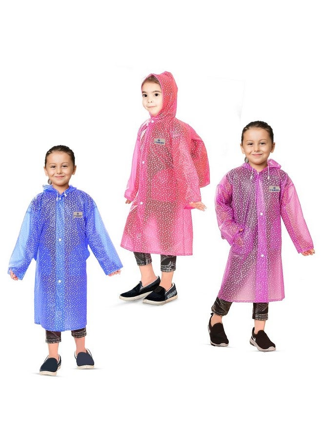 HACER معطف مطر هاسر ستار داش للأطفال من 11 إلى 12 سنة مقاوم للماء بطول كامل مع غطاء ور pockets للأولاد والبنات مع حقيبة حمل - (عشوائي، الحجم - 39، مجموعة من 1) - Image 1