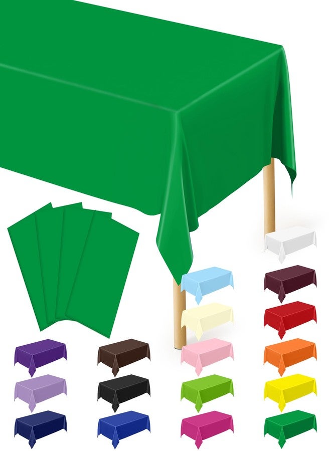QZYL 4 PCS Plastic Tablecloths for Rectangle Tables, 54 x 108 Inches Baptism Decorations, Waterproof and Leakproof Picnic Table Cover for Bachelorette Party, Colorful Tablecloth Adaptable to Every Table - Image 1