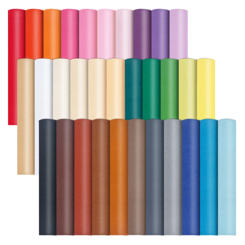 fuceury 32 Pieces Faux Leather Sheets, 8Ã—12 inches Colored Faux PU Leather Sheets, Faux Leather Material for Making Bows, Earrings, Crafts DIY Projects - Image 1