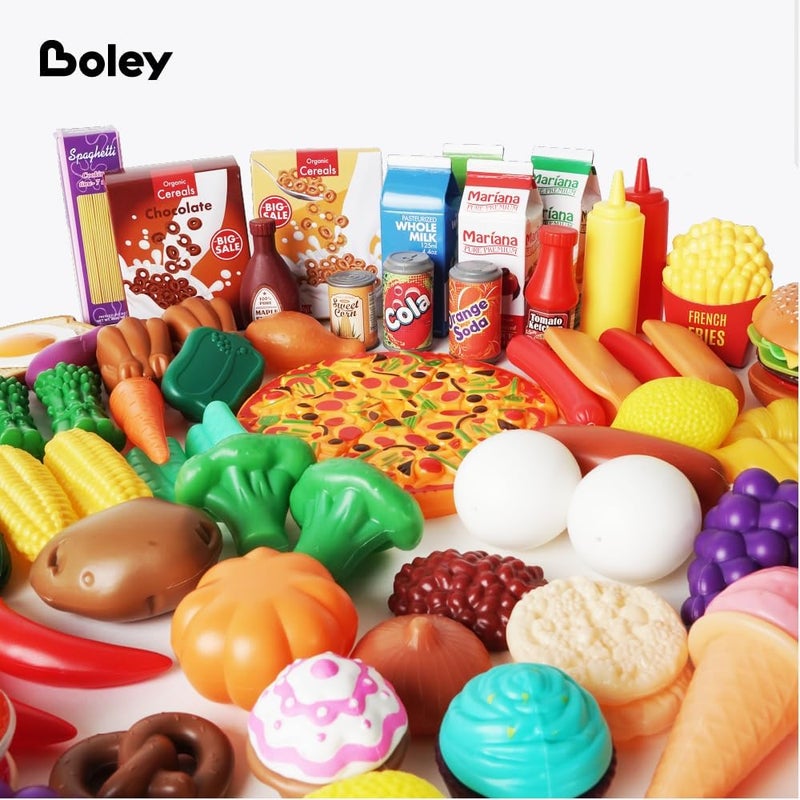 BOLEY Boley Deluxe 120Piece Play Food Assortment Realistic Toy Food for Creative Pretend Play  Great for Kitchen and Grocery Sets - Image 2