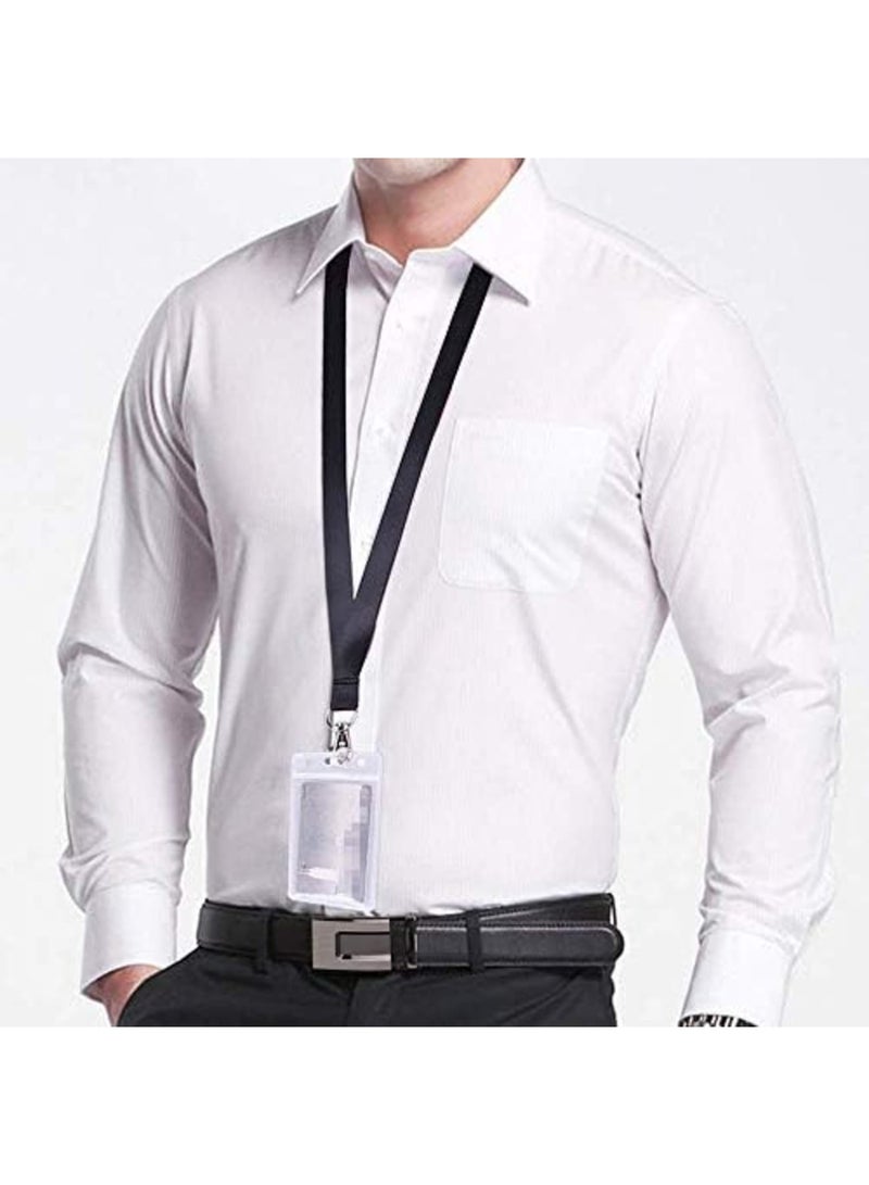 SYOSI حامل بطاقات الهوية، 12 قطعة حامل بطاقات شفاف مع حبل قابل للفصل، حامل متعدد للبطاقات مع إعادة إغلاق مقاومة للماء، حامل بطاقة اسم للممرضات، المكتب والمدرسة، عمودي - Image 5