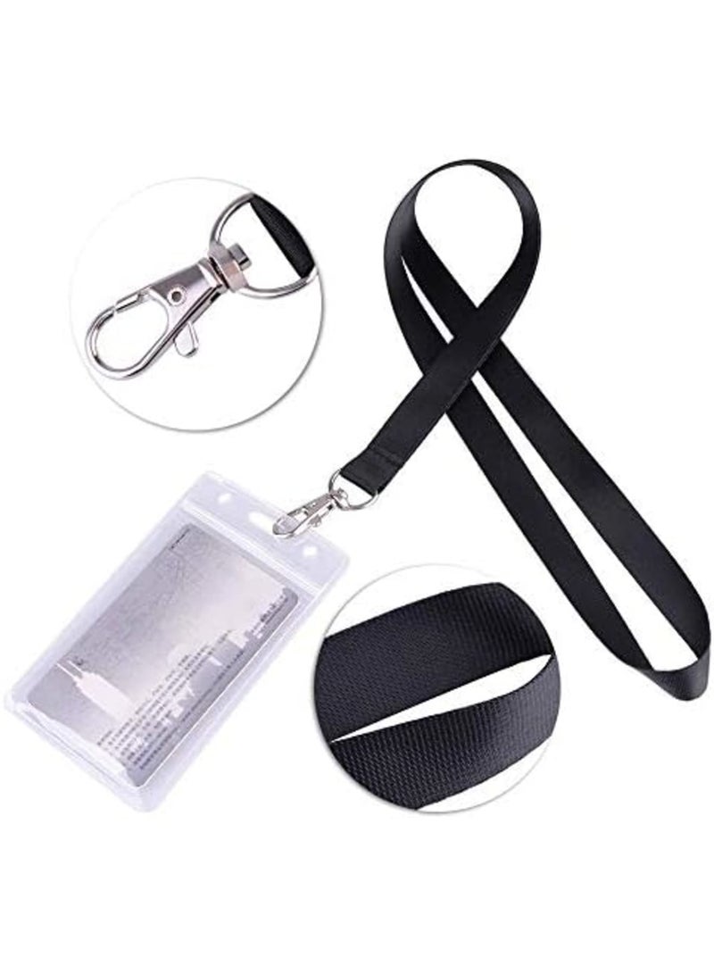 SYOSI حامل بطاقات الهوية، 12 قطعة حامل بطاقات شفاف مع حبل قابل للفصل، حامل متعدد للبطاقات مع إعادة إغلاق مقاومة للماء، حامل بطاقة اسم للممرضات، المكتب والمدرسة، عمودي - Image 4