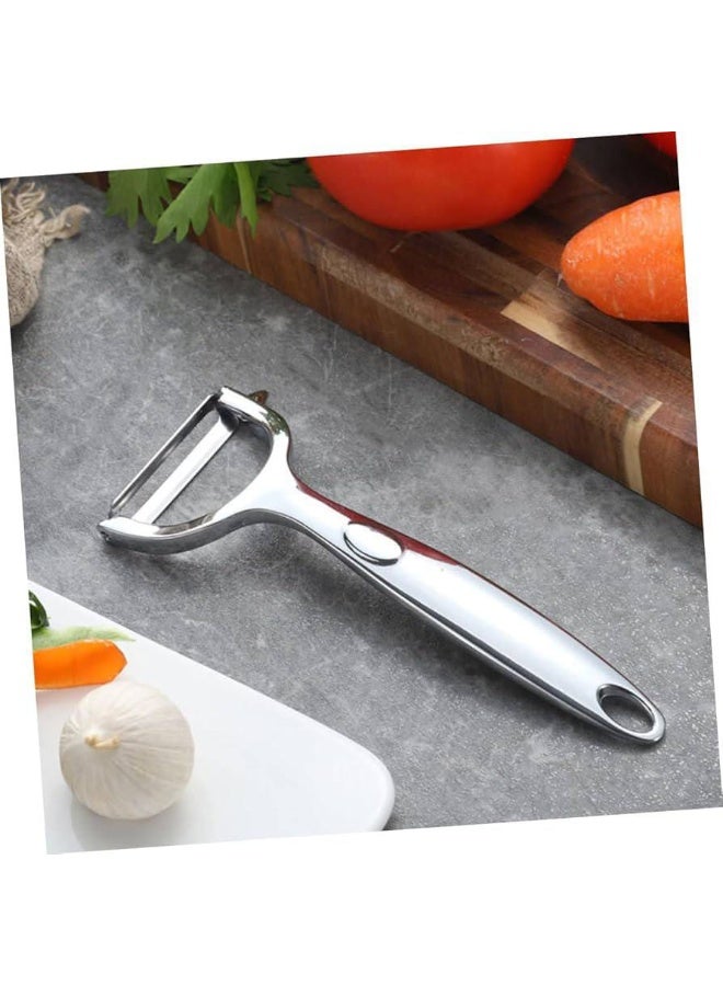 A practical potato peeler made of stainless steel.