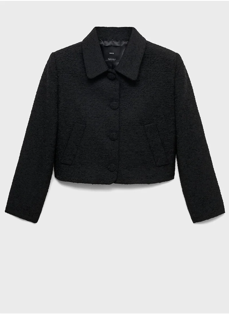 MANGO Crop Tweed Jacket