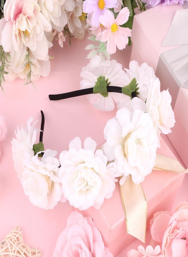 BAHABY Flower Headbands for Women Floral Headband Wedding Photo Props Headpiece - Image 3