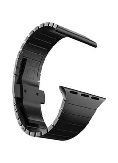 Generic Comfortable Coverage Apple Watch Ultra Link 49mm Stainless Steel Band Strap Strap With Folding Buckle For Apple Watch Series 8 & 8 Ultra Men's 49mm 45mm - Black  - Image 1