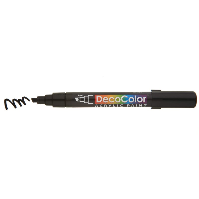 Uchida 315-C-1 Marvy Deco Color Chisel Tip Acrylic Paint Marker, Black - Image 2