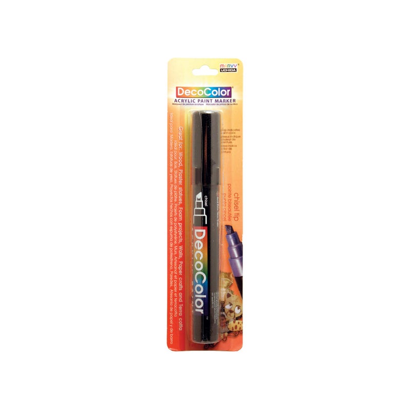 Uchida 315-C-1 Marvy Deco Color Chisel Tip Acrylic Paint Marker, Black - Image 1