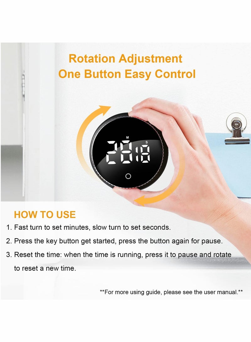 Digital Kitchen Timer, Magnetic Countdown Countup Cooking Timer with Large LED Display and Brightness, Alarm Clock Timer Easy to Use for Kids Elderly, Adjustable Volume for Fook Cooking, Work - Image 5