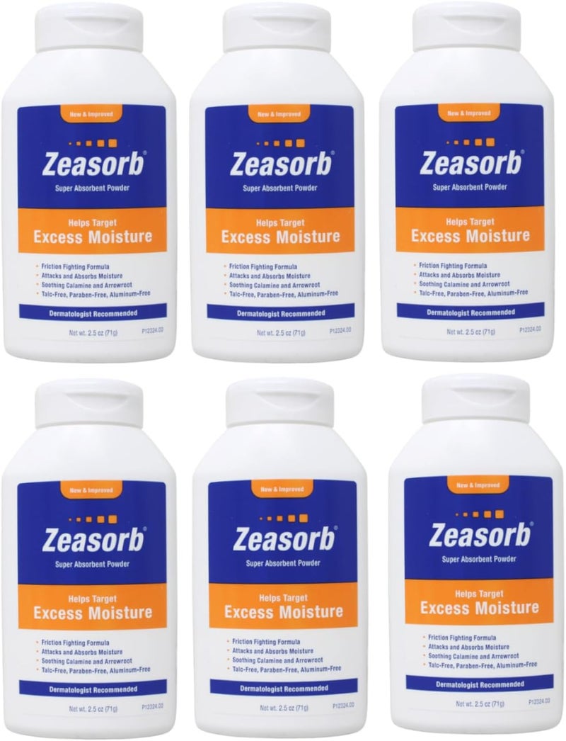 Zeasorb Prevention Super Absorbent Powder - 2.5 oz, Pack of 6 - Image 1