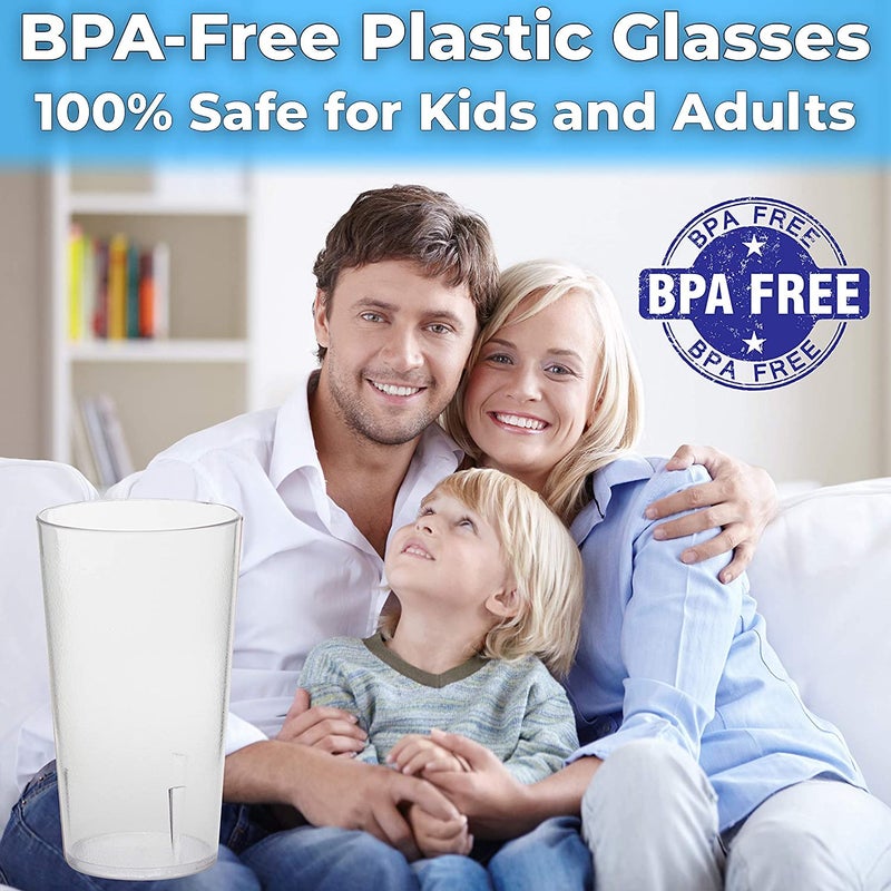Avant Grub Restaurant Grade  BPA-Free 12oz Clear Plastic Cups 6pk. Super Durable  Break Resistant Drinking Glasses for Cafe  Party  Catering. Reusable  Stackable Tumblers with Textured Grip Design - Image 3
