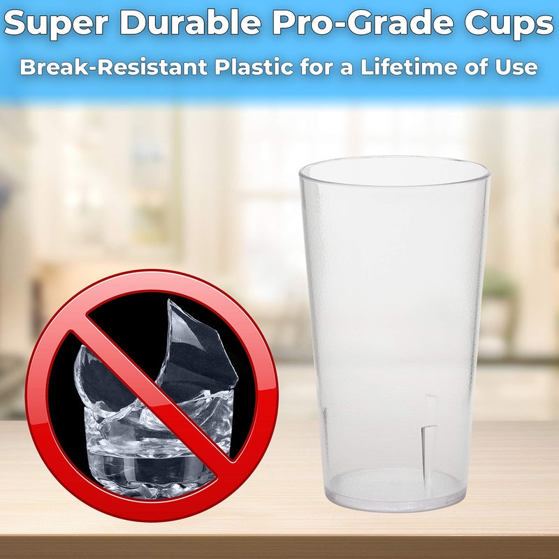 Avant Grub Restaurant Grade  BPA-Free 12oz Clear Plastic Cups 6pk. Super Durable  Break Resistant Drinking Glasses for Cafe  Party  Catering. Reusable  Stackable Tumblers with Textured Grip Design - Image 2