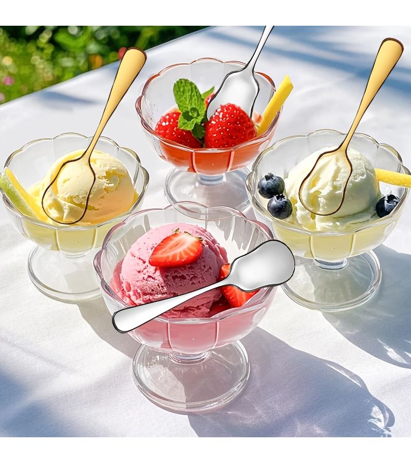 7 Piece Noble Golden Stainless Steel Buffet Serving Set With Cake Server Spoon - Image 5
