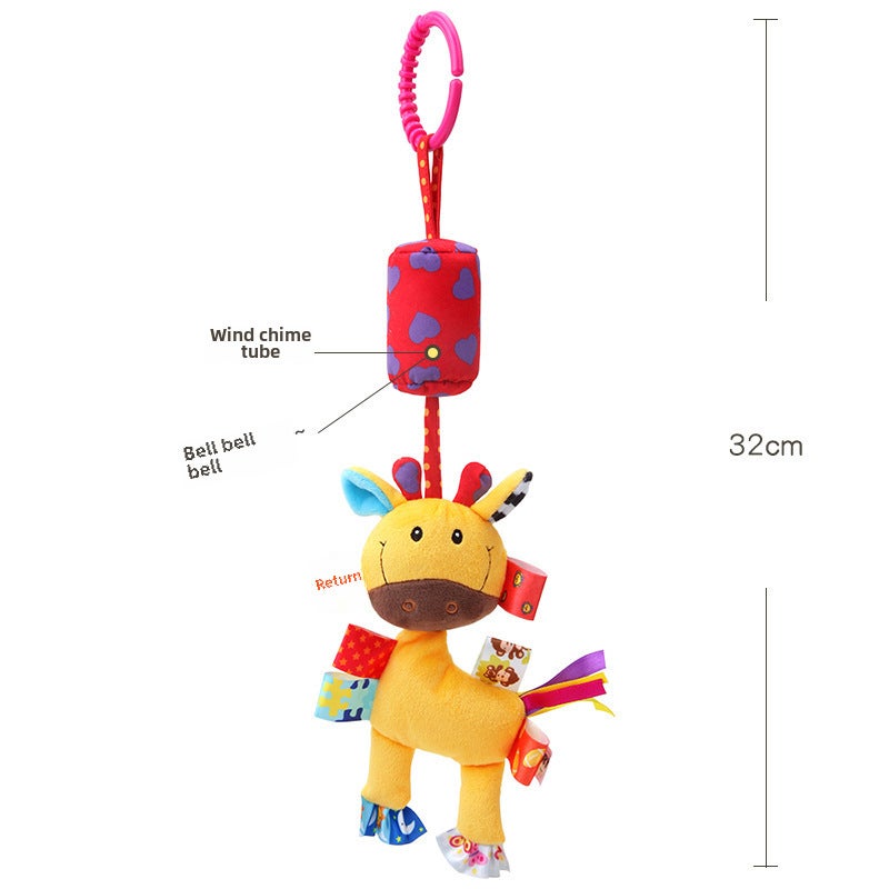 Dolery Baby Wind Chime Animal Stroller Pendant Baby Bed Hanging Wind Chime Ringing Infant Plush Toy(D105A Fawn) - Image 1