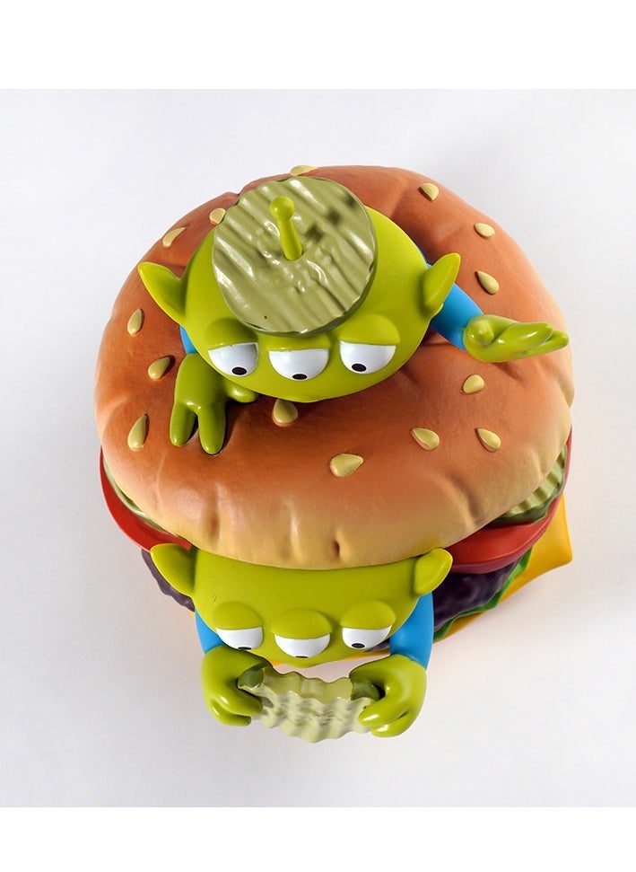 Generic - Cartoon Three-Eyed Alien Burger Figurine, Toy Story Exclusive, Boxed Set, Approx. 23*23*16cm, 770g, PVC Resin Material - Image 1