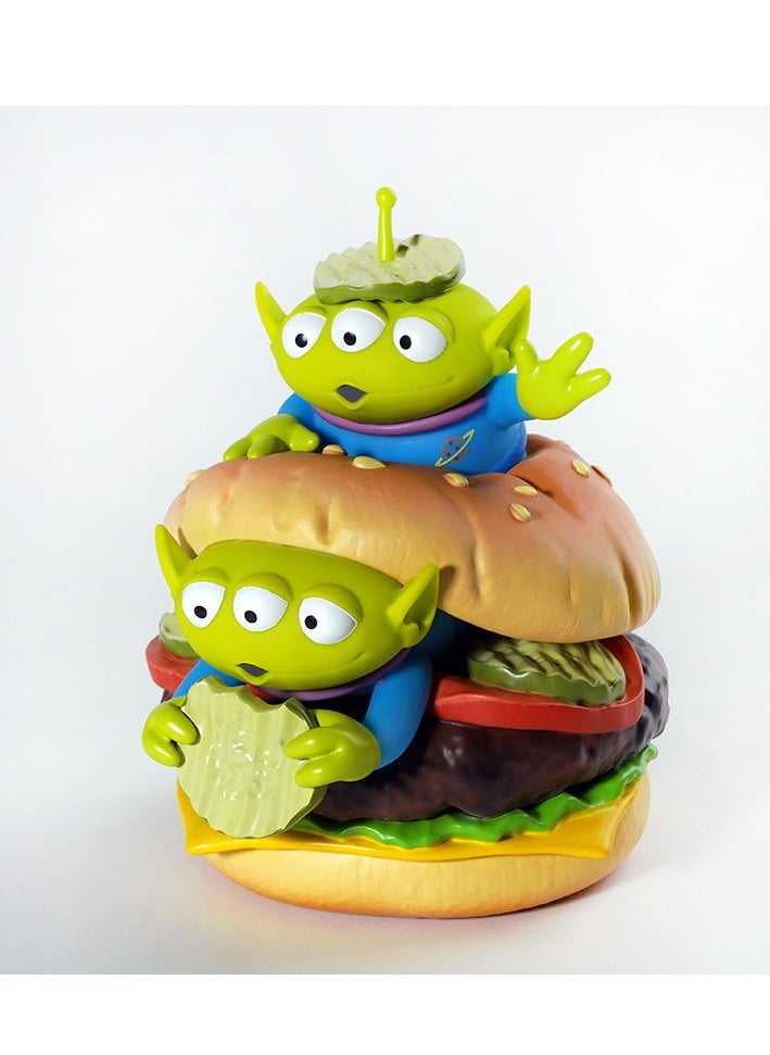 Generic - Cartoon Three-Eyed Alien Burger Figurine, Toy Story Exclusive, Boxed Set, Approx. 23*23*16cm, 770g, PVC Resin Material - Image 1