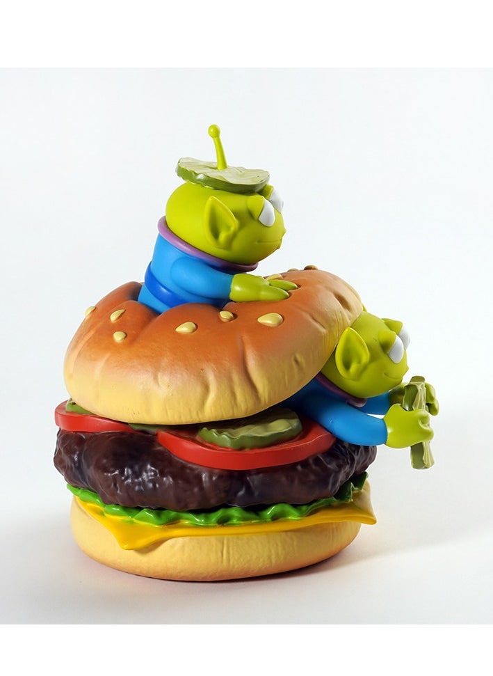 Generic - Cartoon Three-Eyed Alien Burger Figurine, Toy Story Exclusive, Boxed Set, Approx. 23*23*16cm, 770g, PVC Resin Material - Image 1
