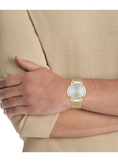 CALVIN KLEIN ساعة يد ستانلس ستيل بعقارب دائرية الشكل للجنسين 25300003 - 37.5 ملم  - Image 4