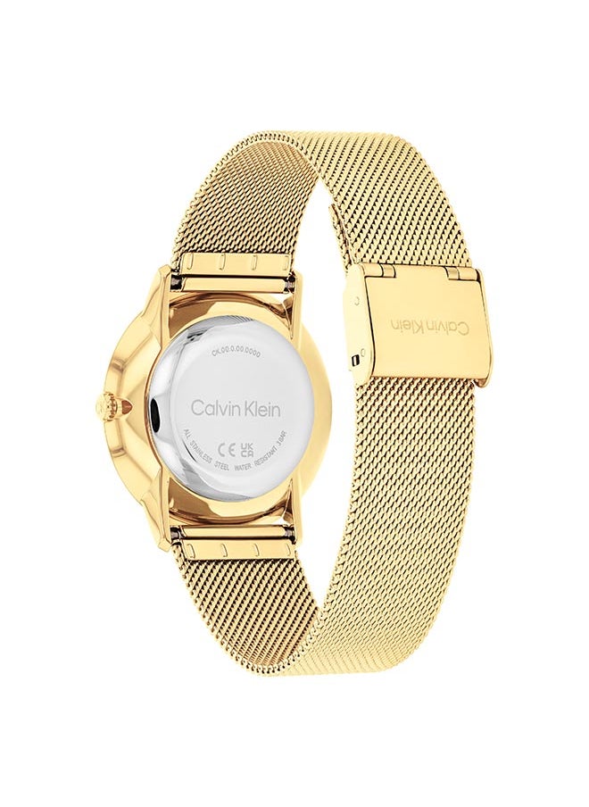 CALVIN KLEIN ساعة يد ستانلس ستيل بعقارب دائرية الشكل للجنسين 25300003 - 37.5 ملم  - Image 3