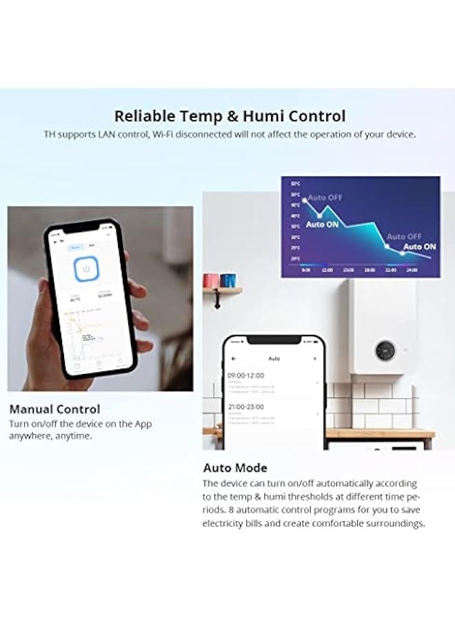 SONOFF TH Elite 16A/20A WiFi Smart Switch Temperature and Humidity Monitoring Switch Smart Home work with DS18B20/ THS01/ RL560 (THR316) - Image 5