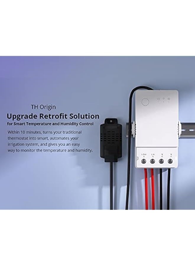 SONOFF TH Elite 16A/20A WiFi Smart Switch Temperature and Humidity Monitoring Switch Smart Home work with DS18B20/ THS01/ RL560 (THR316) - Image 2