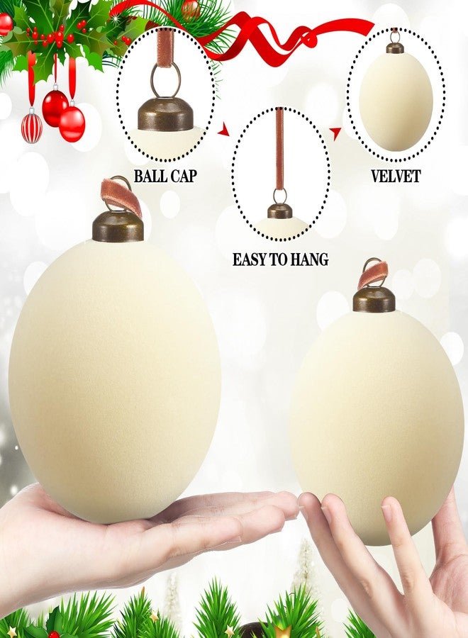 PullCrease 12 Pcs Velvet Christmas Ball Ornaments - 4 Inch Cream White Flocked Christmas Tree Balls Decorative Hanging Ornaments for Xmas Tree, Wreath, Garland or Wedding Holiday Party Decoration - Image 3
