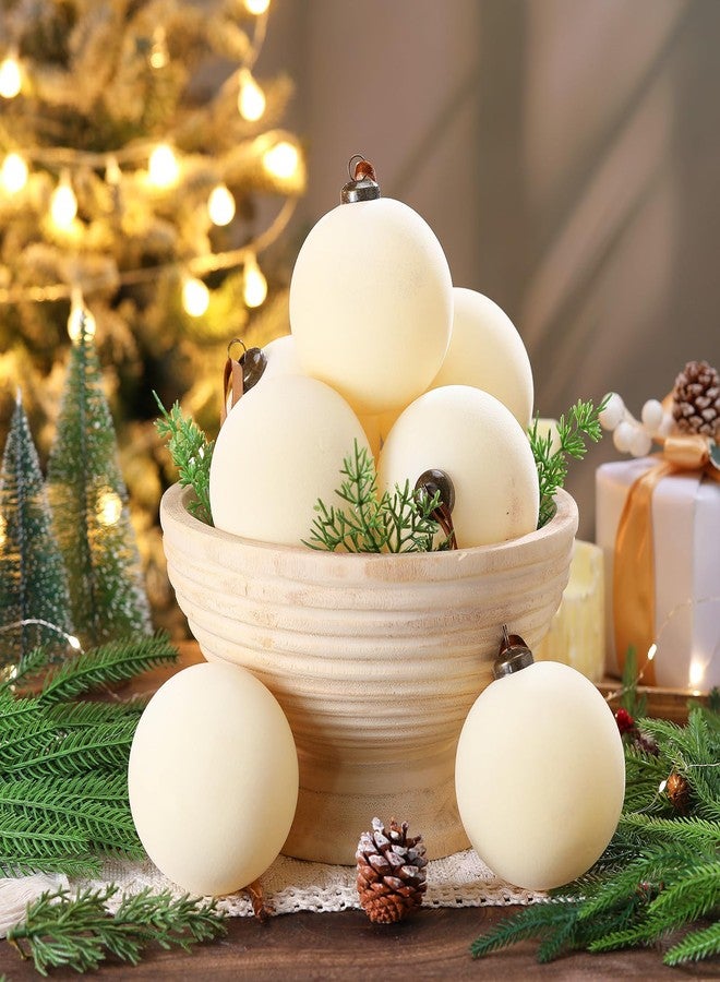 PullCrease 12 Pcs Velvet Christmas Ball Ornaments - 4 Inch Cream White Flocked Christmas Tree Balls Decorative Hanging Ornaments for Xmas Tree, Wreath, Garland or Wedding Holiday Party Decoration - Image 4