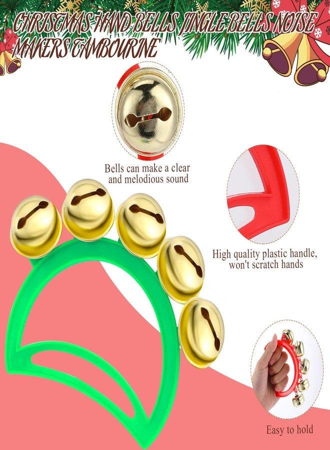 Syhood 100 Pcs Christmas Hand Bell Jingle Bells Bulk Noise Makers Musical Instruments Handheld Christmas Bells Xmas Jingle Bell Noisemaker for Birthday Gifts Xmas Party Favors, 4 Colors - Image 3