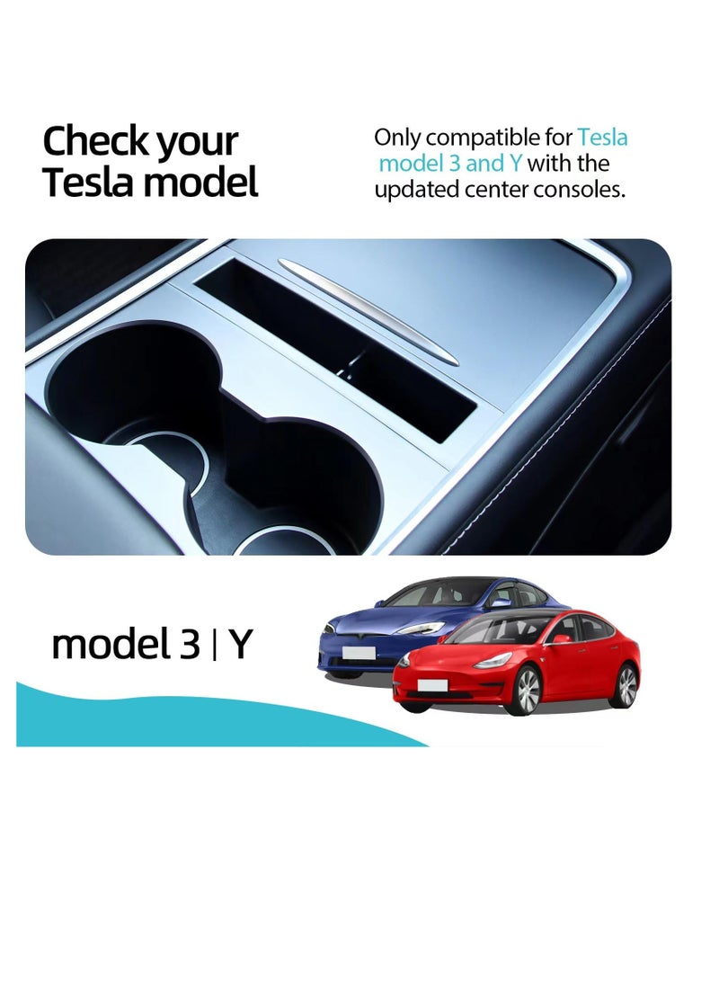 SOLARAE 2023 Tesla Model 3/Y Accessorie, Center Console Organizer Tray, Armrest Hidden Cubby Drawer Storage Box, for Tidy Collection of Documents & Credit Card, ABS Material, for 2021-2023 Model 3/Y - Image 2