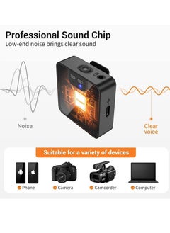Excefore Wireless Lavalier Microphone System, 2.4GHz Wireless Microphone System with Transmitter & Receiver for DSLR Cameras, Camcorders and Phones, 230ft Range, Lapel Mic for Recording, Teaching  - Image 2