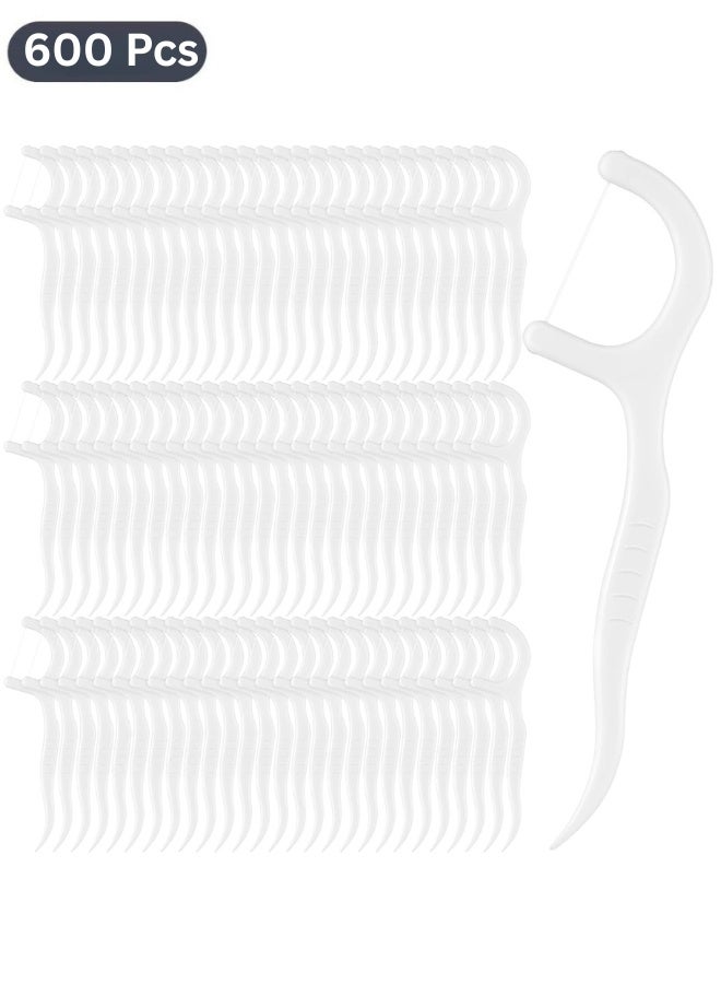 خيط أسنان وأعواد تنظيف الأسنان 600 قطعة للاستخدام العائلي – Dental Floss Picks لتنظيف ما بين الأسنان وإزالة بقايا الطعام والترسبات، تصميم رفيع ومرن للوصول إلى الفراغات الضيقة، مقبض مريح وسهل الإمساك، خيط متين مقاوم للانقطاع، أدوات عناية يومية بالفم والأسنان للمنزل والمكتب والسفر - Image 1